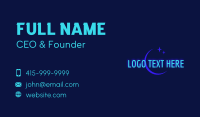 Neon Moon Star Wordmark Business Card Design