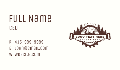 Woodwork Saw Carpentry Business Card Image Preview
