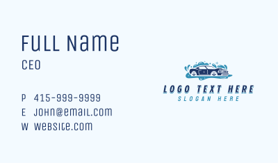 Auto Wash Cleaning Business Card