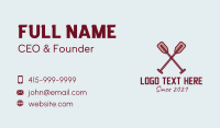 Wood Canoe Paddle  Business Card