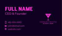 Pink Cocktail Lettermark Business Card