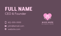 Pink Heart House Business Card Image Preview