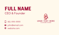 Red Kettle Bell Person Business Card