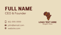 Brown Musical African Map  Business Card Design