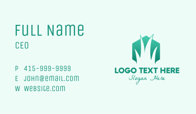 Natural Hexagon Grass Business Card Image Preview