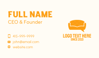 Orange Couch Message  Business Card