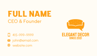 Orange Couch Message  Business Card Image Preview