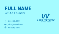 Blue Stocks Letter W Business Card