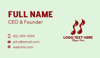 Red Musical Leaf Business Card