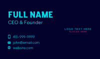 Neon Gaming Streamer Wordmark Business Card Design