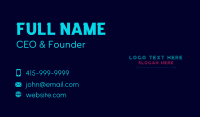 Neon Gaming Streamer Wordmark Business Card