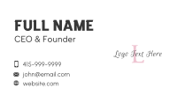 Elegant Cursive Letter Business Card