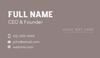 Beauty Luxury Wordmark Business Card