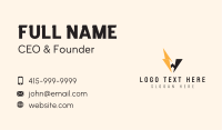 Lightning Letter W Bolt Business Card