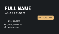 Gold Plate Wordmark Business Card