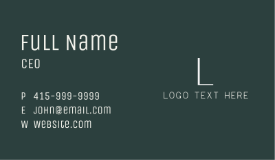Generic Simple Lettermark Business Card