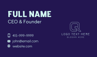 Modern Tech Letter Q Business Card