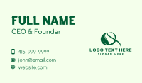 Herbal Leaf Letter Q Business Card