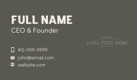 Generic Vintage Company Business Card Design