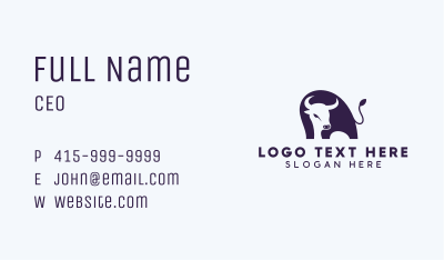 Wildlife Bull Animal Business Card Image Preview