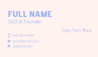 Pink Handwriting Letter Business Card