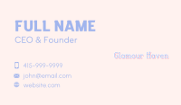 Pink Handwriting Letter Business Card