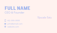 Pink Handwriting Letter Business Card Image Preview