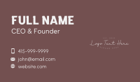 Feminine Elegant Wordmark Business Card Design