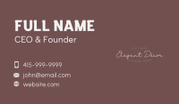 Feminine Elegant Wordmark Business Card Image Preview