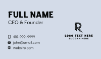 Industrial Construction Builder Letter R Business Card Design