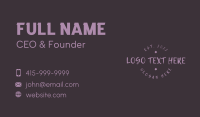 Type Business Card example 2