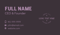 Brush Handwriting Wordmark Business Card