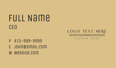 Elegant Business Wordmark Business Card