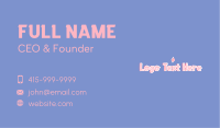 Pink Cute Wordmark Business Card