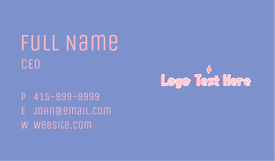 Pink Cute Wordmark Business Card Image Preview