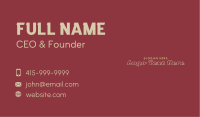Fun Cool Wordmark Business Card