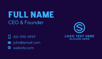 Blue Letter S Badge Business Card Design