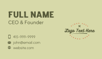 Vintage Apparel Boutique Wordmark Business Card