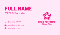 Pink Flower Petals Business Card Design
