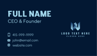 Tech Startup Letter W Business Card