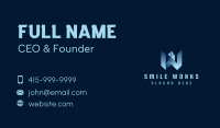 Tech Startup Letter W Business Card Design