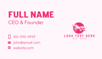 Pink Flamingo Emblem Business Card Design