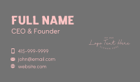 Classy Feminine Wordmark Business Card