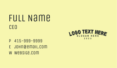 Rustic Brand Wordmark Business Card