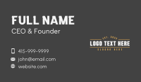 Clothing Brand Wordmark Business Card