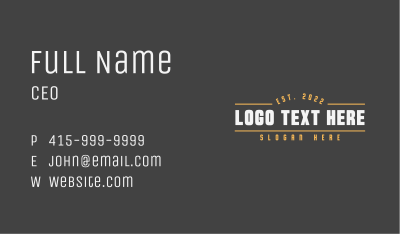 Clothing Brand Wordmark Business Card