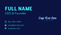 Blue Whimsical Wordmark  Business Card Design