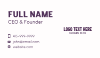 Minimalist Gothic Wordmark Business Card