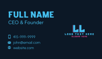 Neon Cyber Letter Business Card