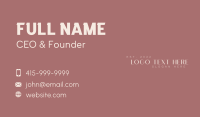 Classy Elegant Wordmark Business Card Design